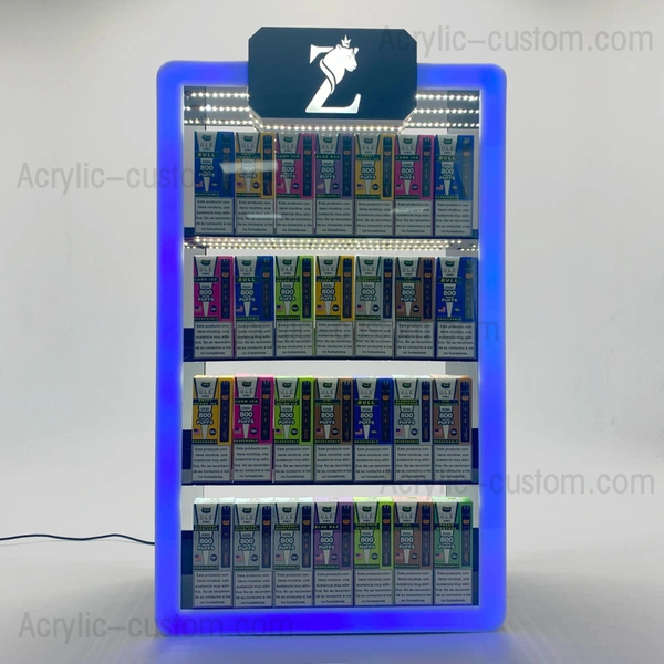 Vitrine de vape 7 couleurs - vitrine acrylique LED pour e-cigarette