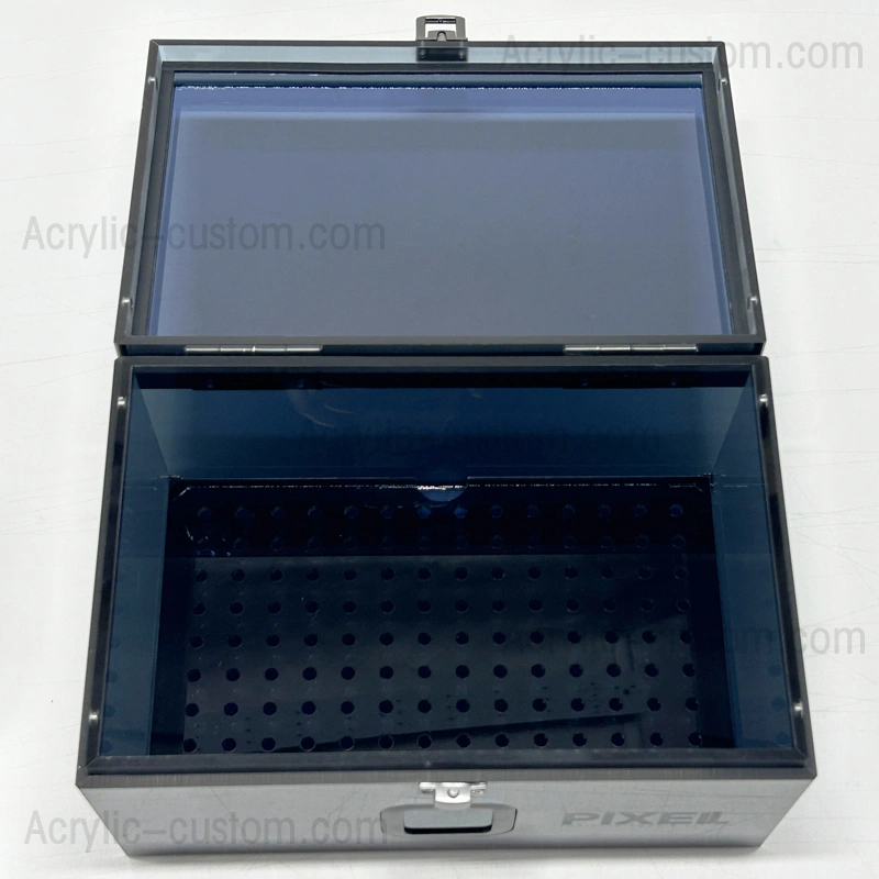 New Grey Cigar Humidor Display Case - Acrylic Cigar Box Storage