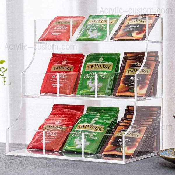 boîte d’organisateur de stockage de sachets de thé en acrylique - porte-sachet de thé