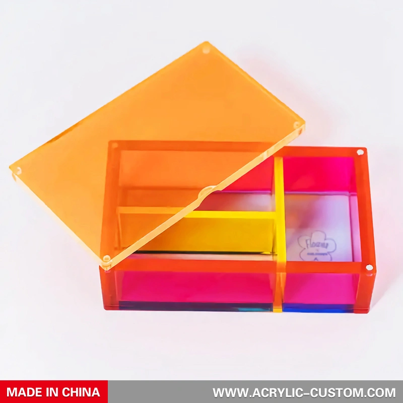 ネオンアクリル収納ボックス - 磁気プラスチック仕切りボックスコンテナ