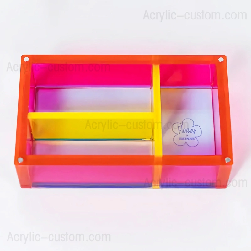 ネオンアクリル収納ボックス - 磁気プラスチック仕切りボックスコンテナ