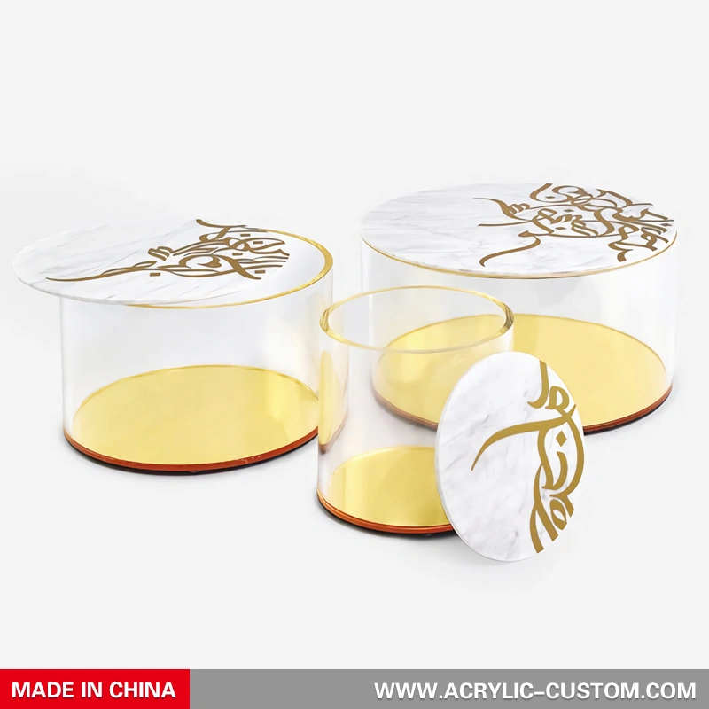 カスタムラウンドアクリルボックス - ラマダンボックスキャンディー保存容器