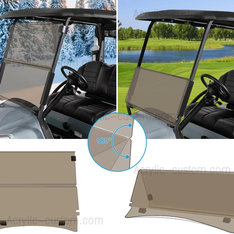 ゴルフカート折りたたみ式フロントガラス | アクリル抗紫外線フロントガラス