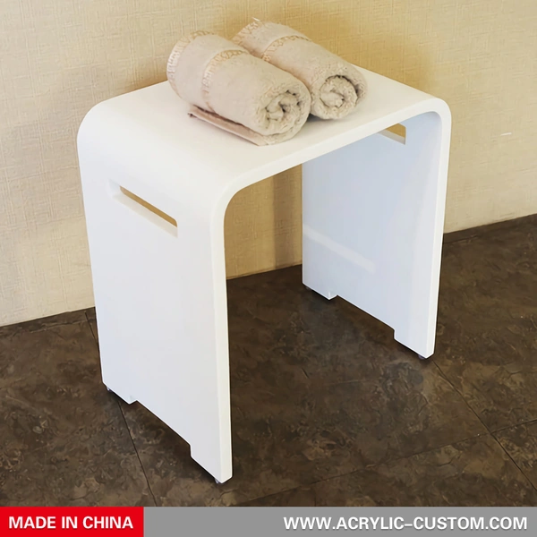 ルーサイトホワイトのバスルームスツール - アクリルシャワースツール