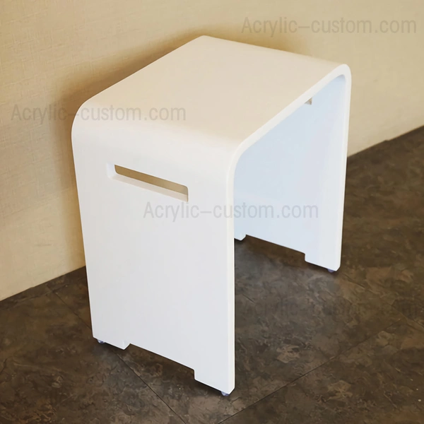 ルーサイトホワイトのバスルームスツール - アクリルシャワースツール