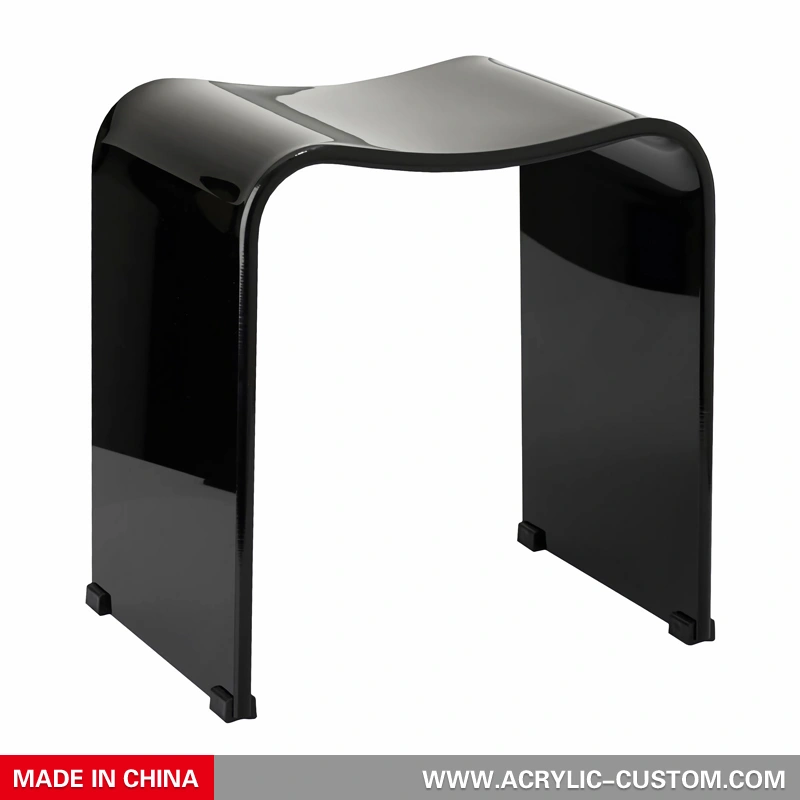 アクリル ブラック シャワー スツール - U 字型のバスルーム スツール