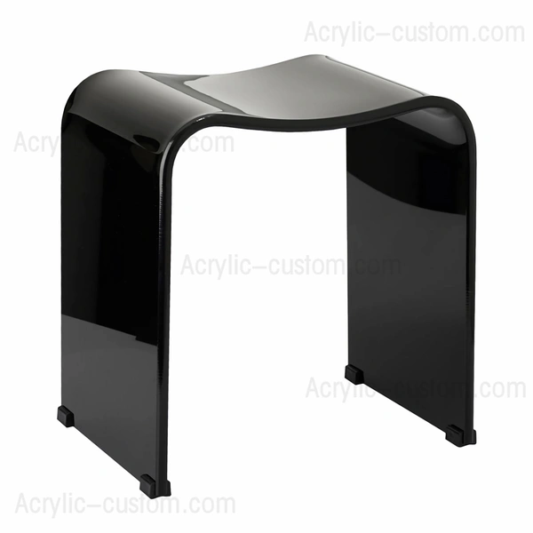 アクリル ブラック シャワー スツール - U 字型のバスルーム スツール