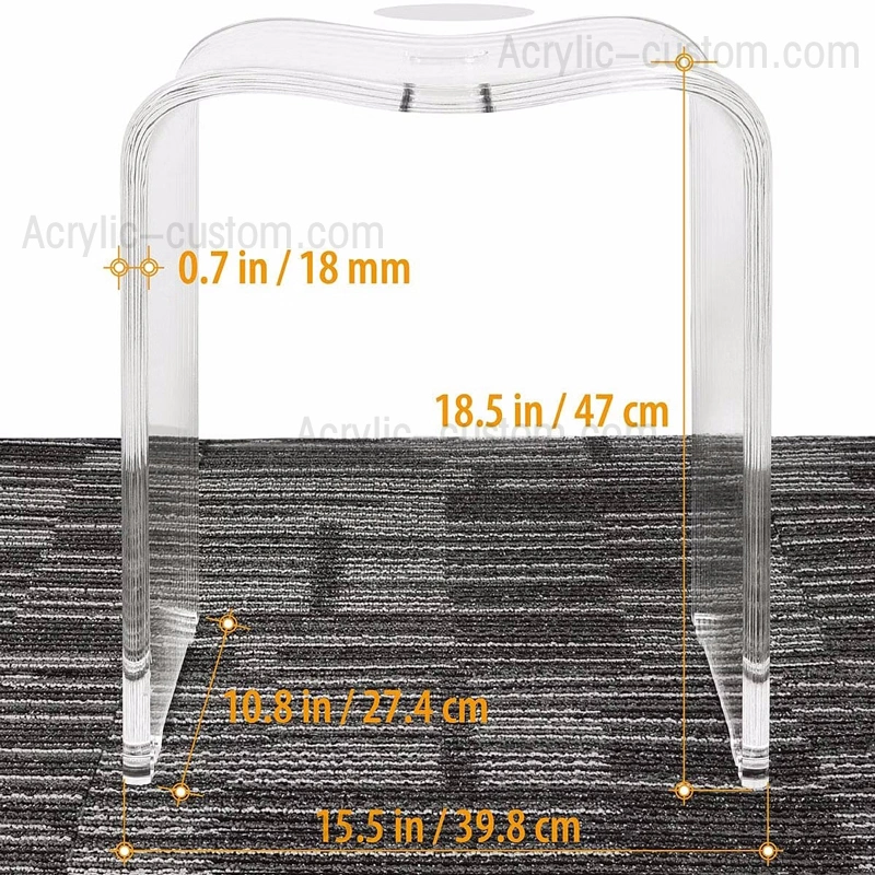 アクリル シャワー ベンチ - バスルーム クリア ルーサイト スツール