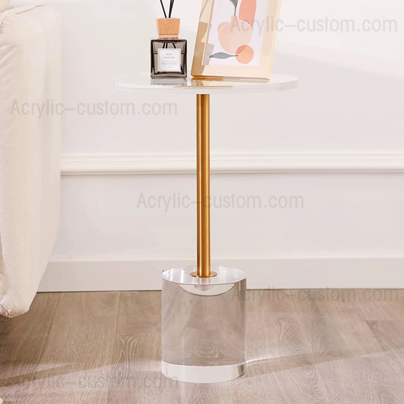 クリアアクリルサイドテーブル - ラウンドアクリルテーブル