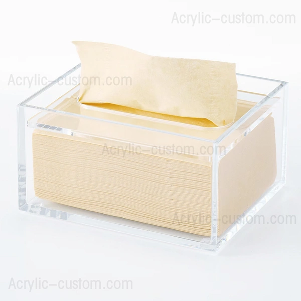 正方形のアクリル ティッシュ ボックス カバー - アクリル ティッシュ ボックスの装飾