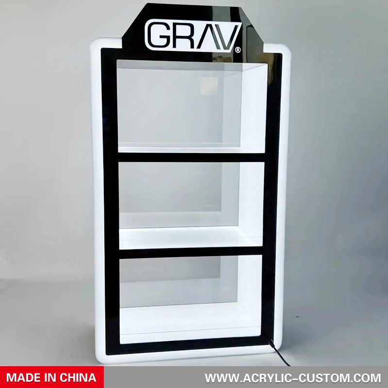 小売アクリル アーク ディスプレイ - LED ライト付き電子タバコ ディスプレイ