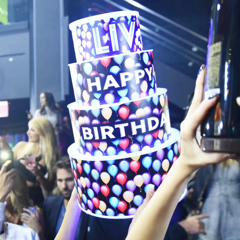 LEDケーキをライトアップ - カスタムLEDハッピーバースデーケーキ