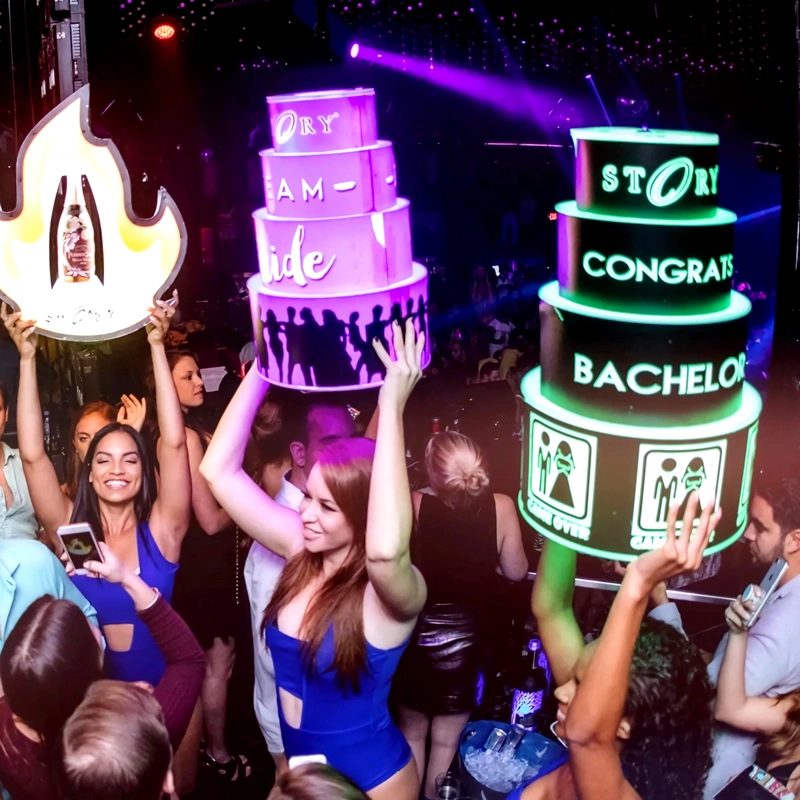 LEDケーキをライトアップ - カスタムLEDハッピーバースデーケーキ