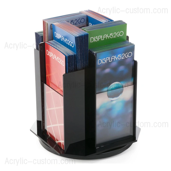 黒の回転パンフレット ホルダー - アクリル パンフレット スタンド