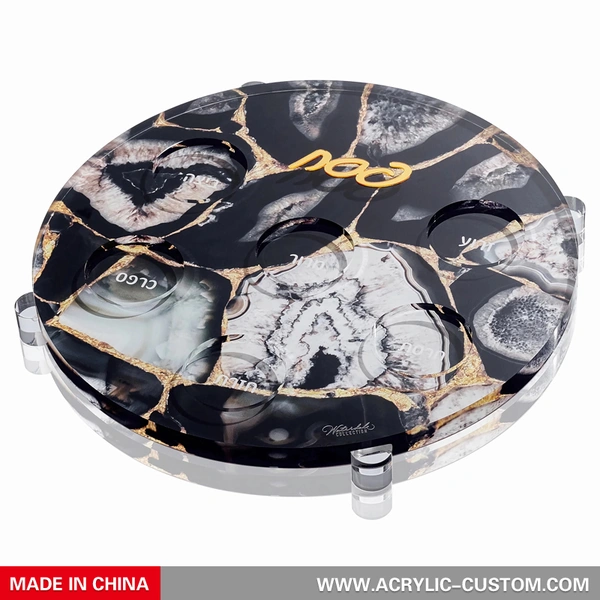 彩色瑪瑙セダー プレート - ペサックのルーサイト セダー プレート