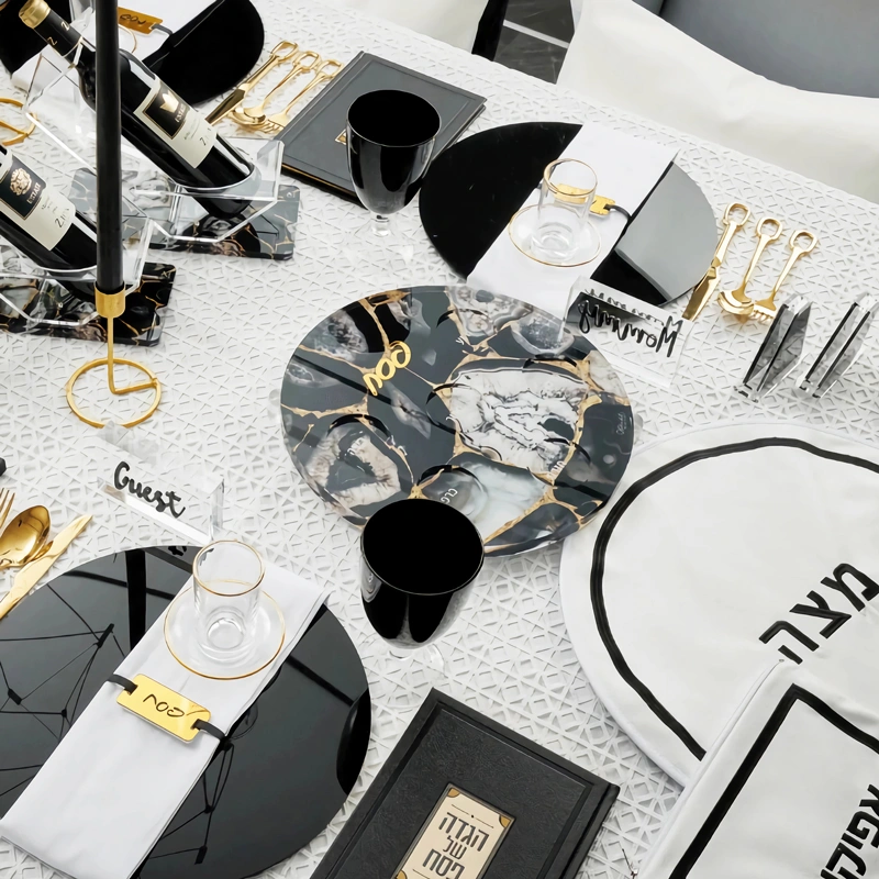 彩色瑪瑙セダー プレート - ペサックのルーサイト セダー プレート