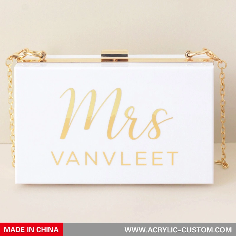 personalisierte weiße Braut-Clutch-Geldbörse – Acryl-Abendtasche