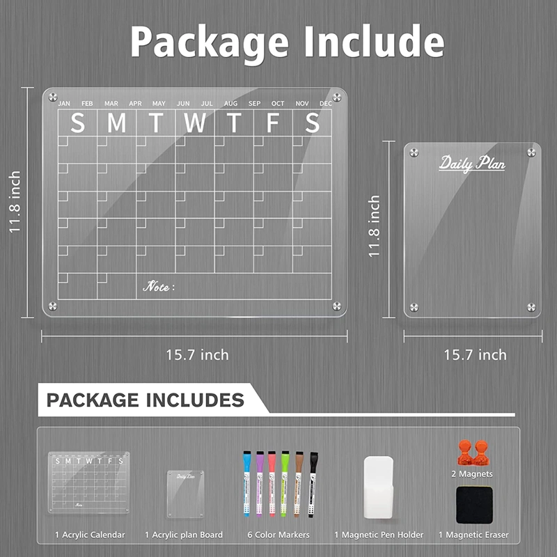 Magnetic Refrigerator Calendar Acrylic Fridge Calendar