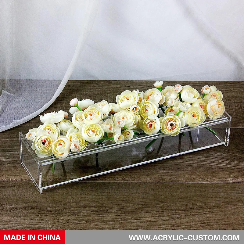 прозрачная акриловая ваза для цветов - прямоугольная цветочная центральная часть
