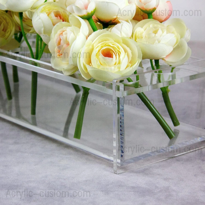 прозрачная акриловая ваза для цветов - прямоугольная цветочная центральная часть