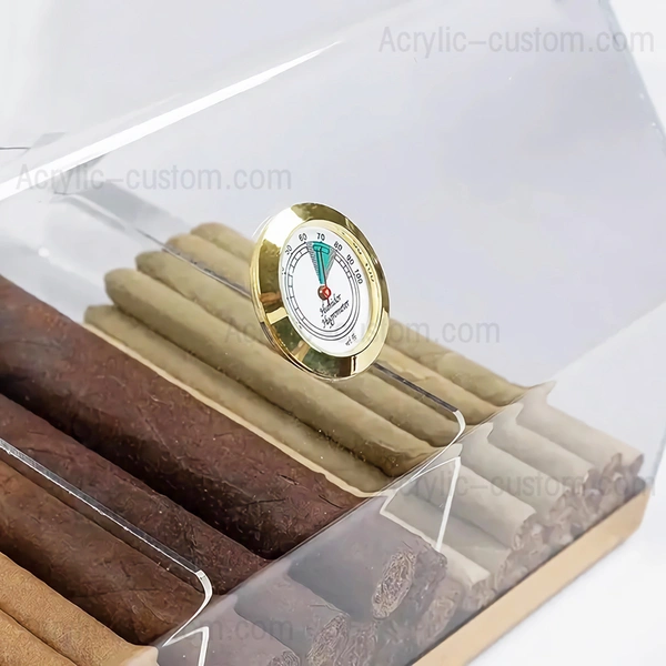 75葉巻アクリルディスプレイヒュミドール/湿度計付き - アクリルヒュミドール