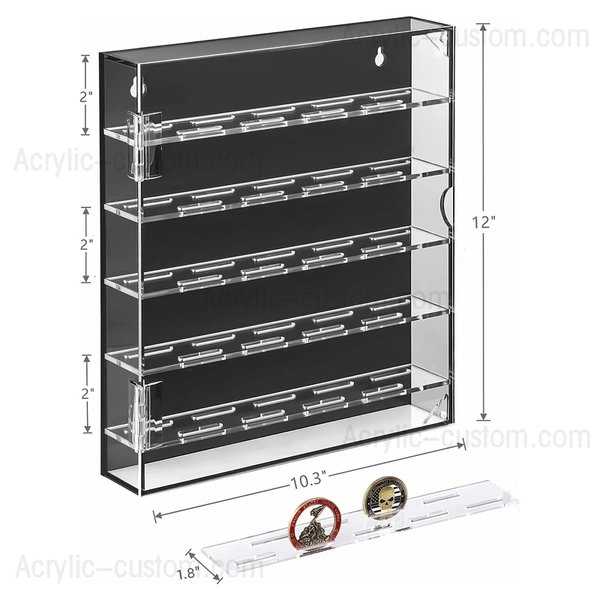 vitrine/support de pièces de défi - boîte à pièces de défi en acrylique