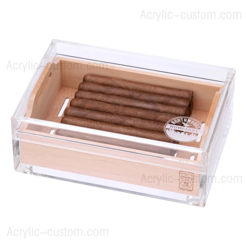 Small Acrylic 20Cigar Humidor/Box Boveda Acrylic Humidor