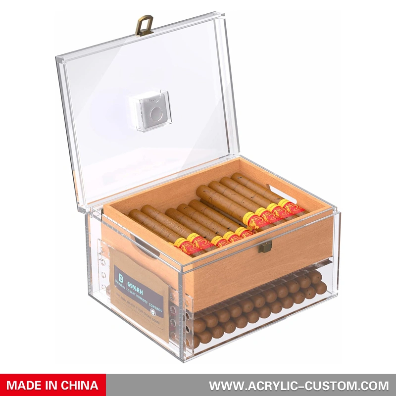 Acrylic Humidor Cedar Wood Layered Drawer - Cigar Humidor Box Factory