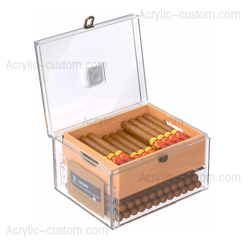 Acrylic Humidor Cedar Wood Layered Drawer - Cigar Humidor Box Factory