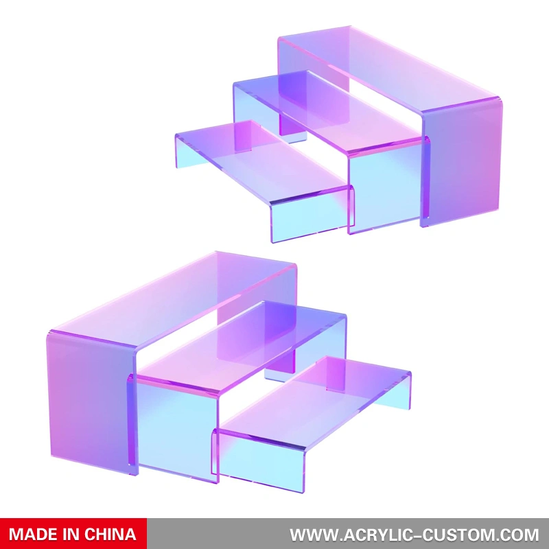 ビュッフェデザートディスプレイライザー | 展示用の虹色アクリルライザー