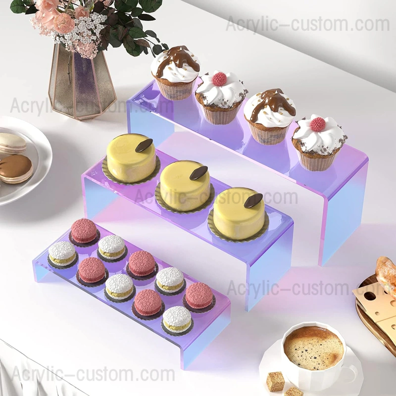 ビュッフェデザートディスプレイライザー | 展示用の虹色アクリルライザー