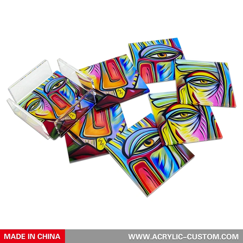 アートプリントの空白のアクリルコースターセット - カスタマイズされたアクリルコースター