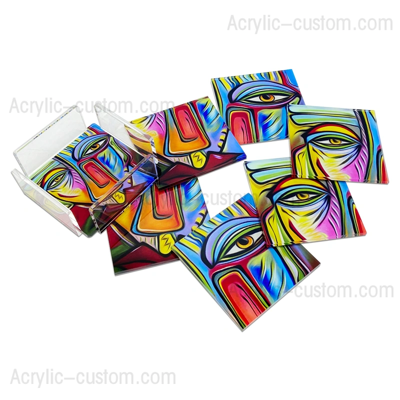 アートプリントの空白のアクリルコースターセット - カスタマイズされたアクリルコースター