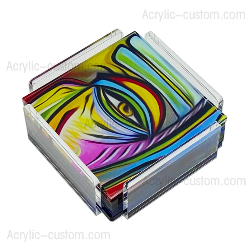 アートプリントの空白のアクリルコースターセット - カスタマイズされたアクリルコースター