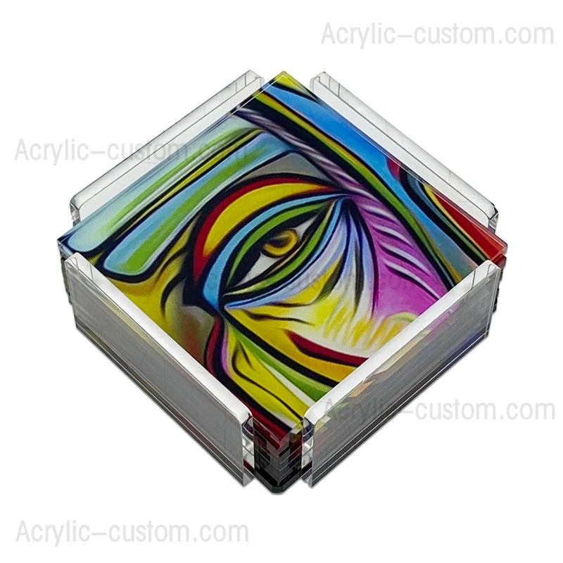 アートプリントの空白のアクリルコースターセット - カスタマイズされたアクリルコースター