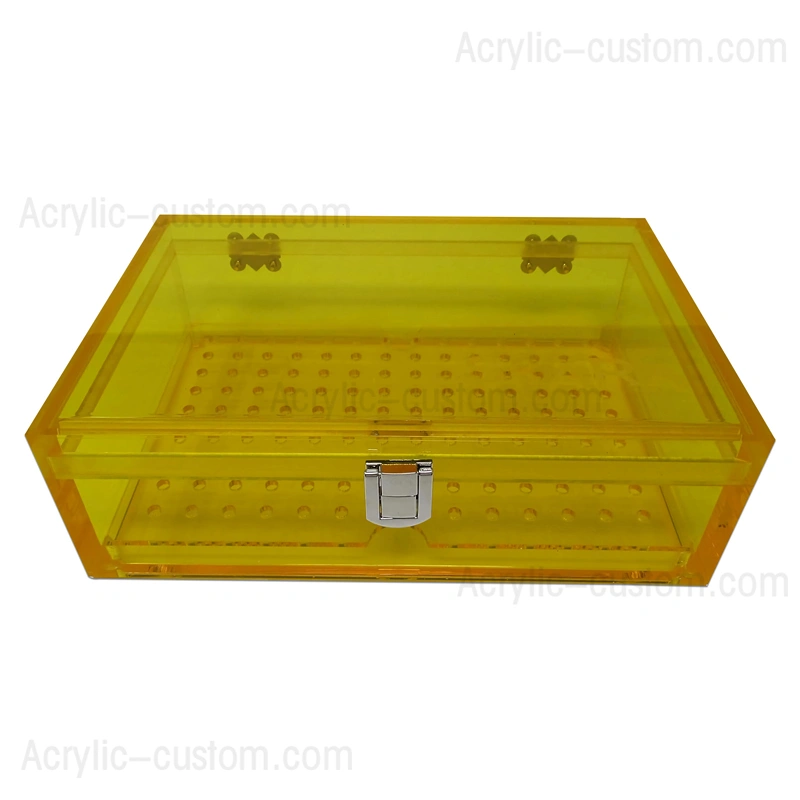 Yellow Cigar Display Humidor Box - Acrylic Cigar Cases/Humidors