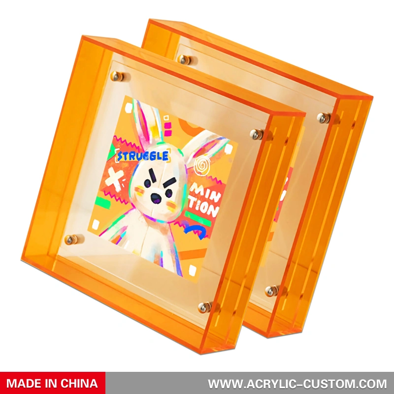 ネオンフローティングフォトフレーム - アクリルフォトフレームシャドウボックス