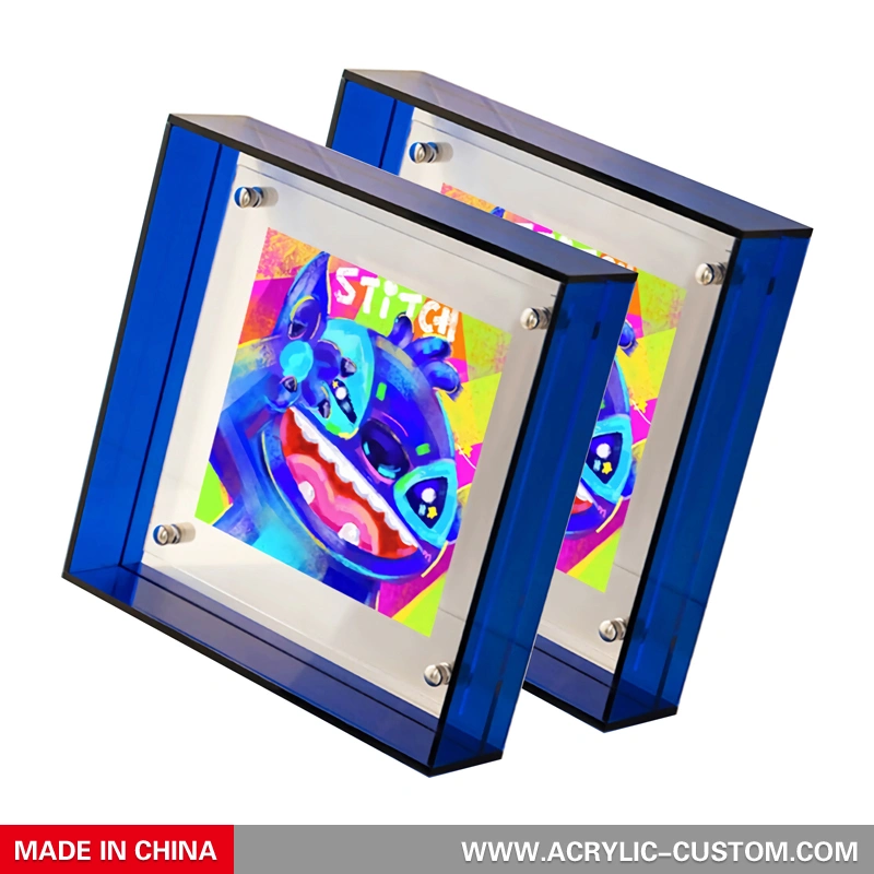 壁掛けアクリル額縁 - フローティングネオン額縁