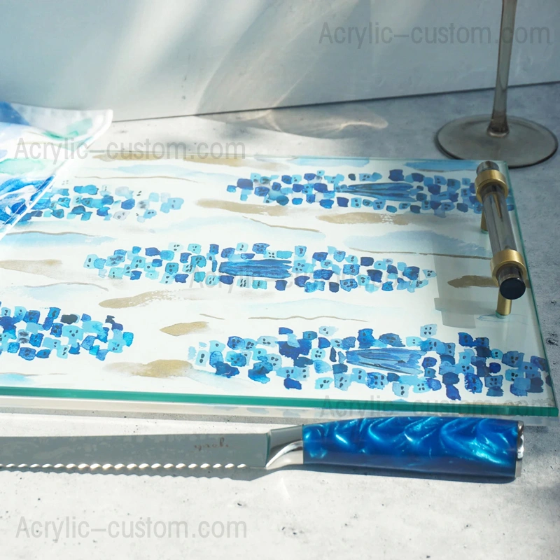 расписная доска для халы - стеклянные доски для халы и подносы для халы