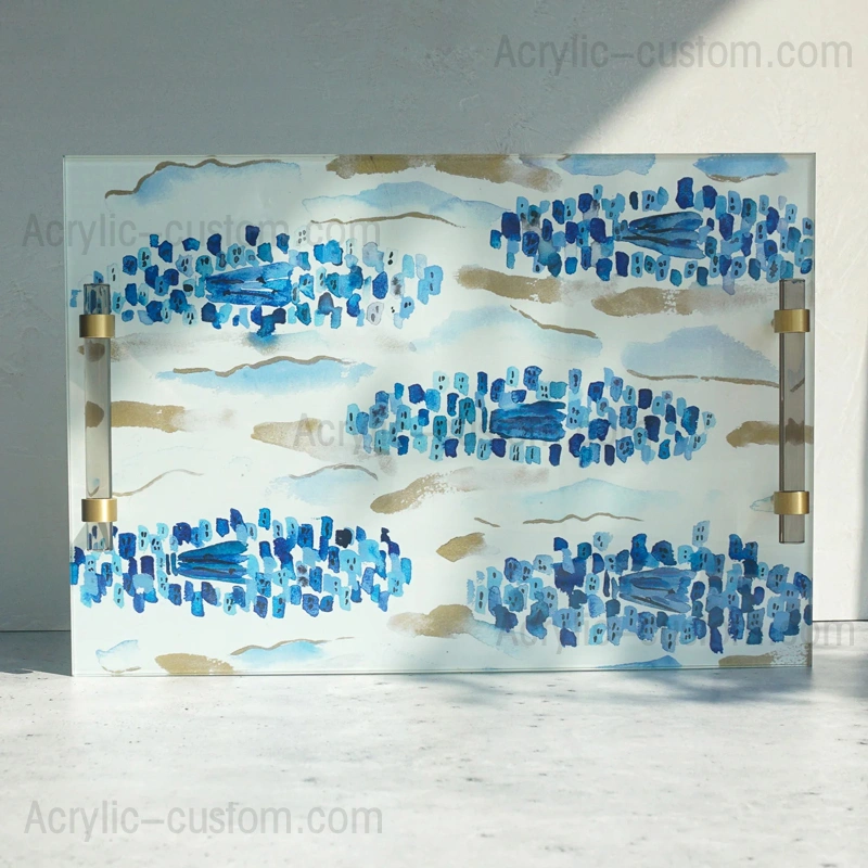 расписная доска для халы - стеклянные доски для халы и подносы для халы