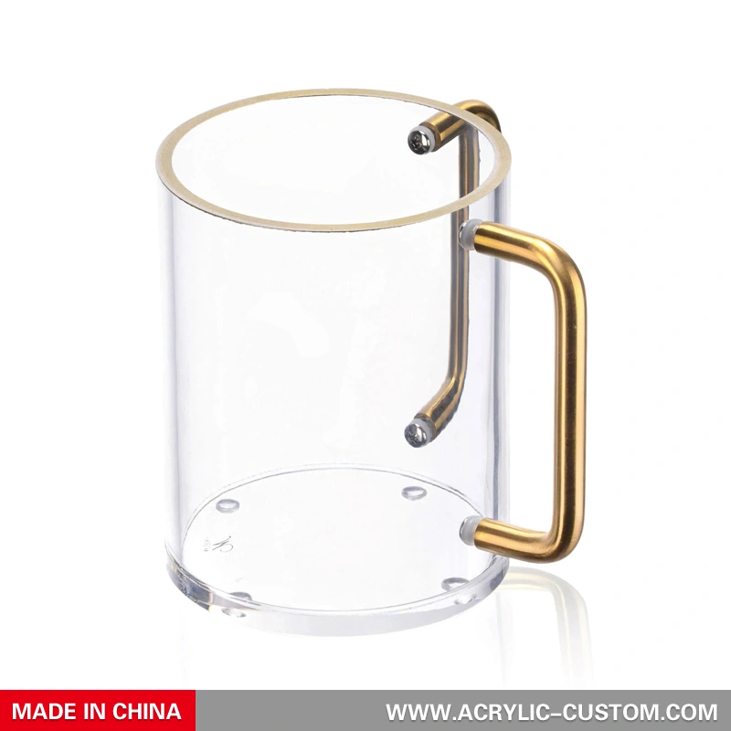 Metallic Edge Lucite Washing Cup | Dual Handle Wash Cup