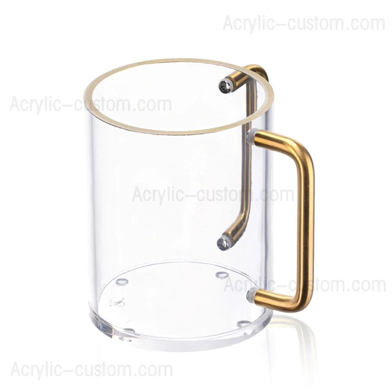 Metallic Edge Lucite Washing Cup | Dual Handle Wash Cup