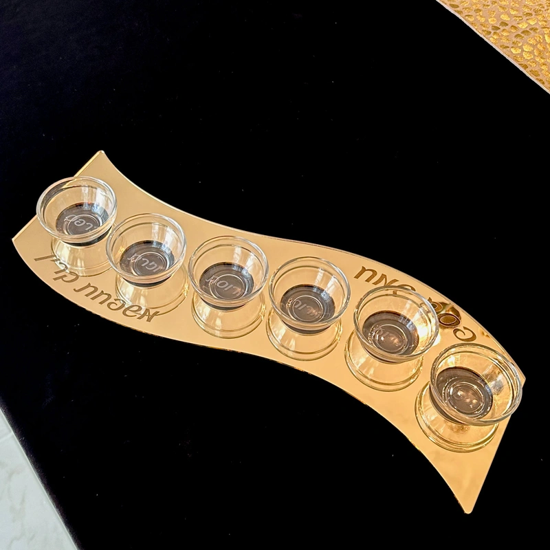 金鏡ルーサイト製セーダートレイ - イスラエルの形をした過ぎ越しのセーダープレート