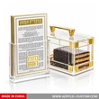 Lucite Bencher Set with 6 Birkat Hamazon Cards | Gold Judaica Holder