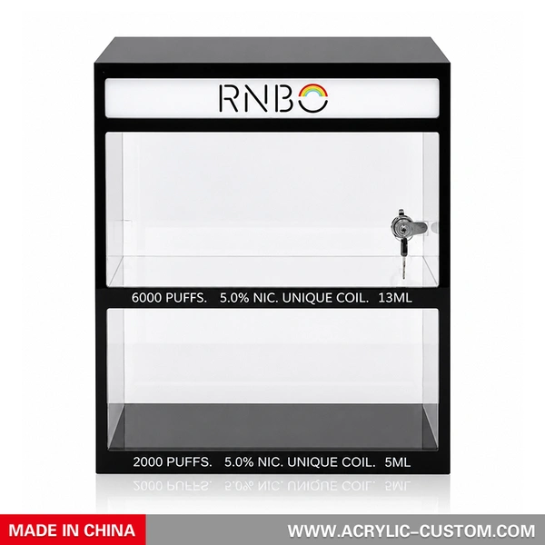 Lockable Acrylic Vape & Cigarette Display Case | Countertop Retail Cabinet