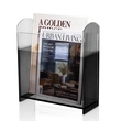Acrylic Magazine Holder with Ribbed Sides | Modern Lucite File & Book Rack