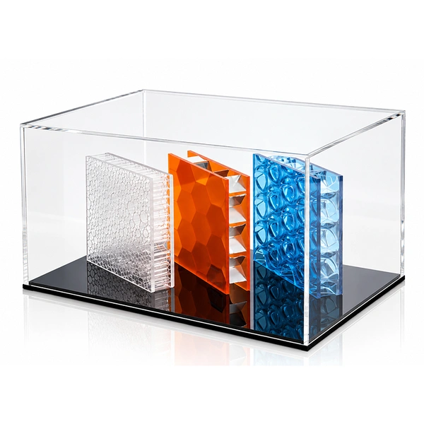 Clear Acrylic Display Box with Black Base | Lucite Collectible Showcase Case