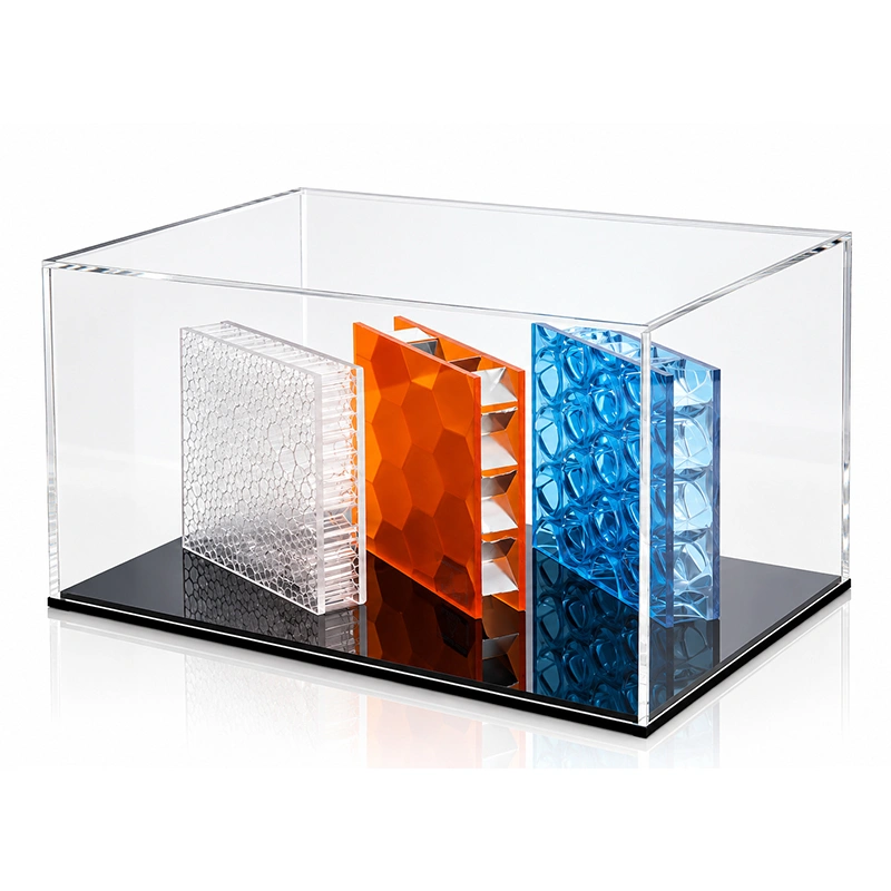 Clear Acrylic Display Box with Black Base | Lucite Collectible Showcase Case