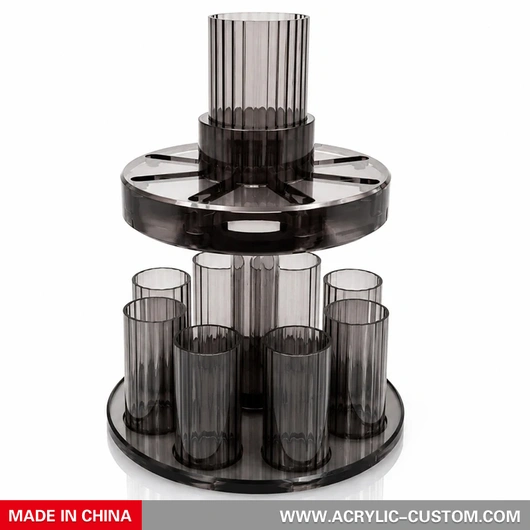 Smoke Acrylic Kiddush Wine Fountain with 8 Cups
