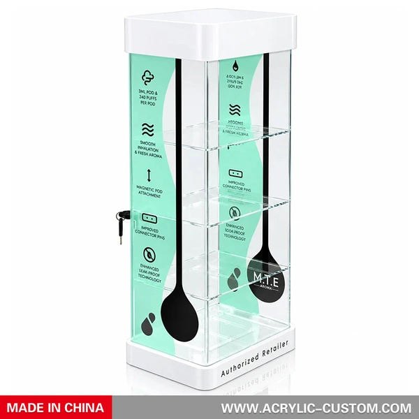 Lockable Acrylic Smoke Display Case | Countertop Vape Retail Showcase